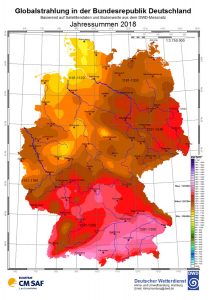 Globalstrahlung Deutschland 2018